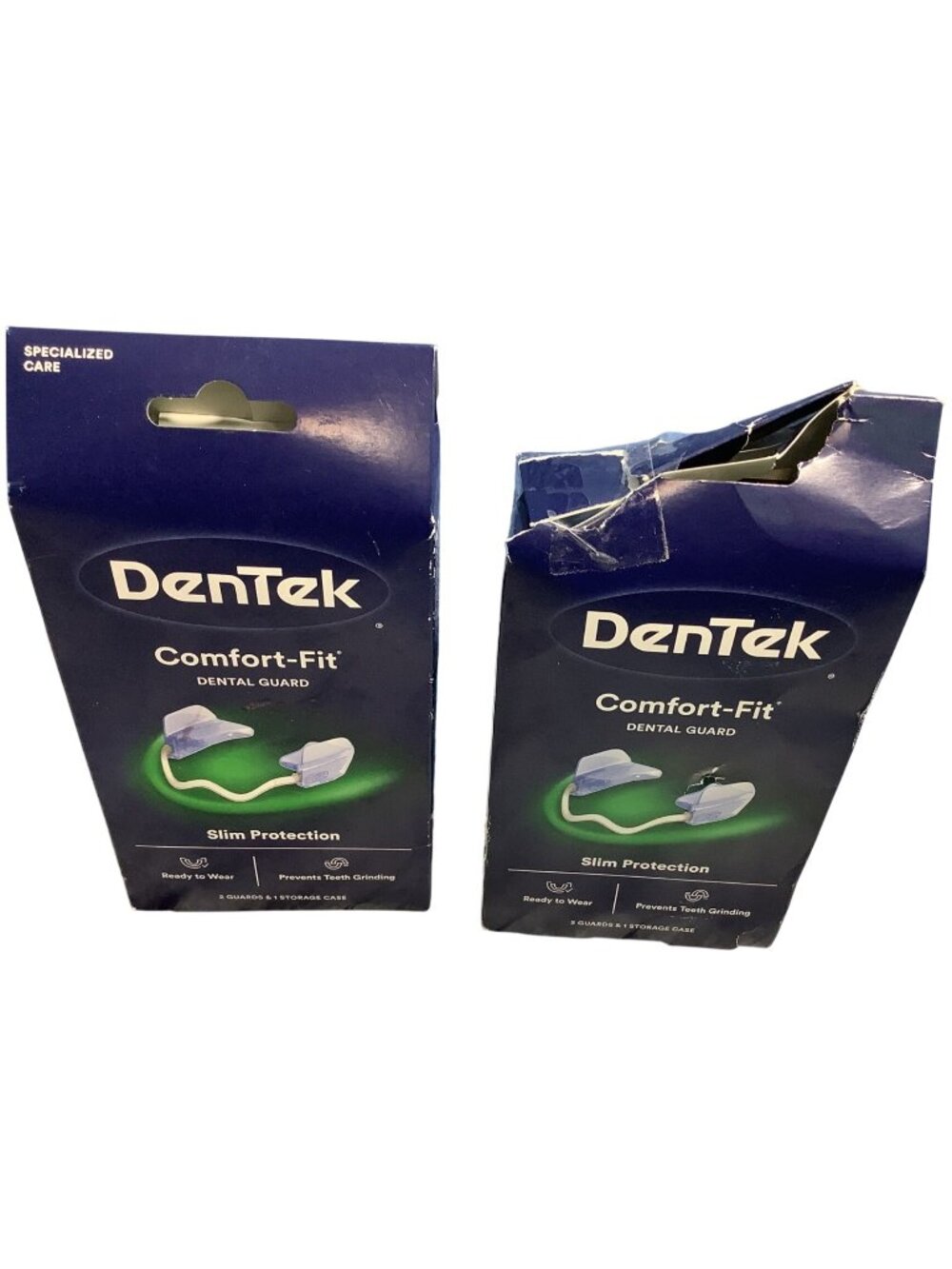 2 DenTek Comfort-Fit Dental Guard Slim Protection 2 Ct With Case Teeth Grinding